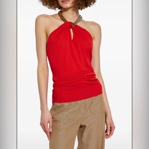 River Island Red Top with Gold Chain Detail